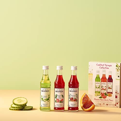 MONIN Cocktail Syrup Gift Set - Cucumber, Pink Grapefruit, Blood Orange (3 x 50ml)