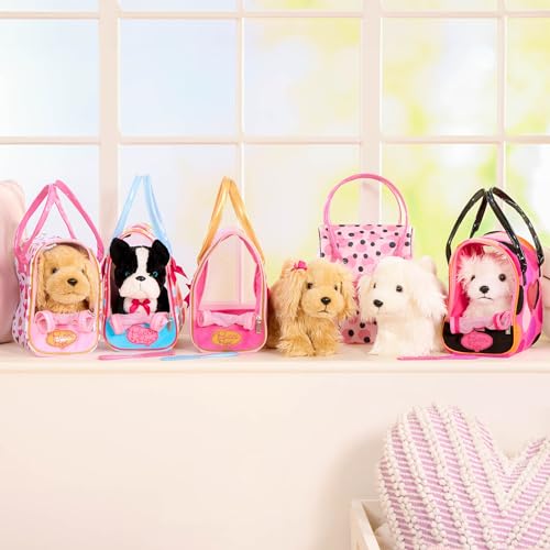 Pucci Pups Plush Cocker Spaniel with Carrier Bag – Pink & Gold Dog Toy for Kids 3+ 8
