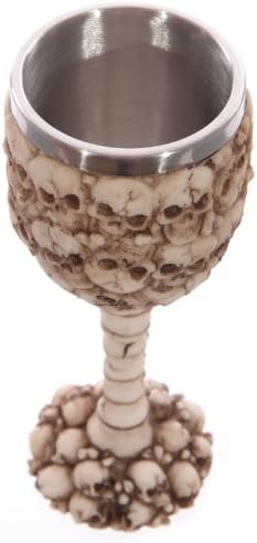 LotusandLime - Set of 2 Multi Skull Head Decorative Goblets - Resin Goblets with Stainless Steel Liner