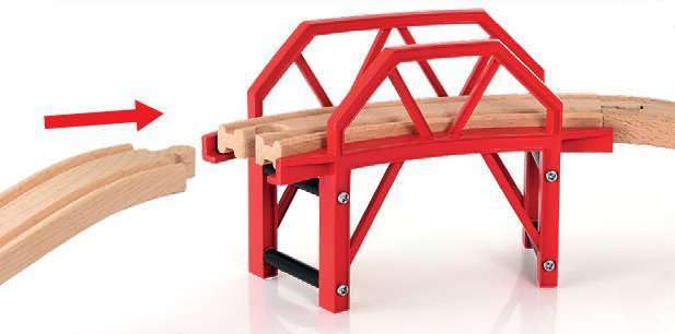 BRIO World Curved Train Bridge Wooden Railway Accessory Set for Kids 3+ 3
