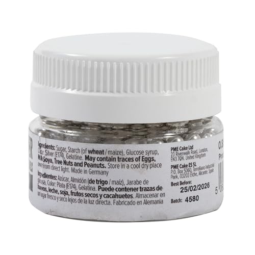 PME Silver Sugar Pearls - Edible Cake Decorations (25g, 4mm) 7