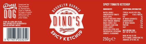 Dino's Famous Brooklyn Burner Spicy Ketchup - Bold & Fiery Smoky Ketchup for Hot Dogs, Fries & BBQ - 250g Bottle 7
