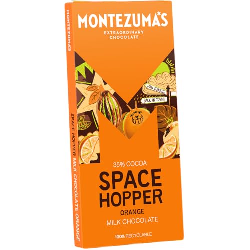 Montezuma's Space Hopper Milk Chocolate Bar with Orange, 35% Cocoa, Gluten Free, 90g 5