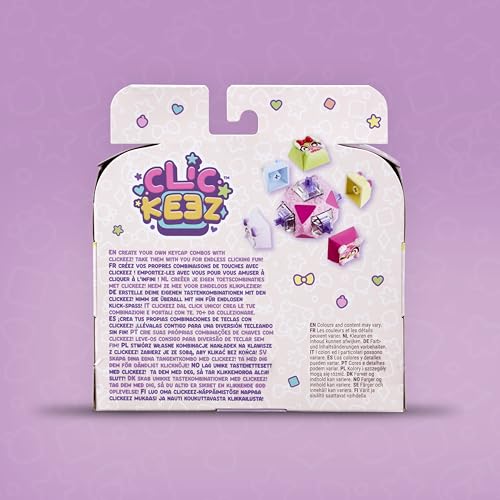 Clickeez Strawberry Treats Deluxe Keychain - 7 Clickable Keyboard Collectibles - Pink 7