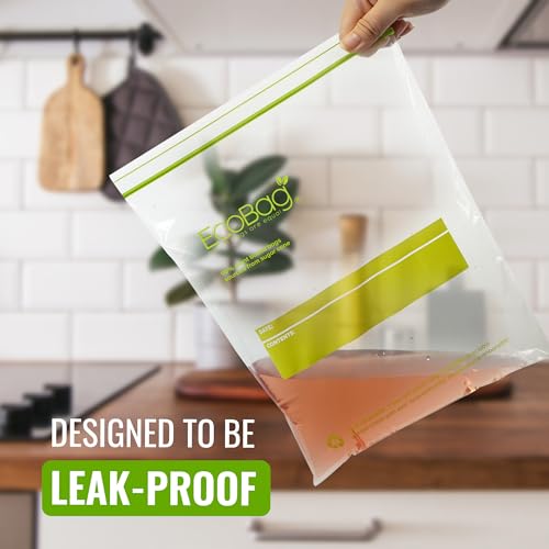 EcoBag 30 Pack Reusable Freezer/Sandwich Bags - 4.5L, 35 Microns, Clear 8