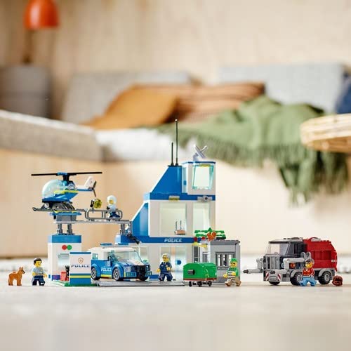 LEGO 60316 City Police Station Playset with Van, Helicopter & Garbage Truck - 668 Pieces 9