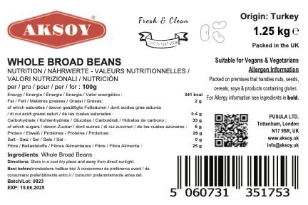 AKSOY Whole Broad Beans 1.25KG – Dried Legumes for Soups, Stews, Salads & Curries 11