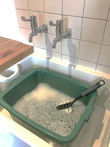 Addis 502813 Plastic Butler Large Rectangular Bowl, Metallic Silver, 12.5L 3