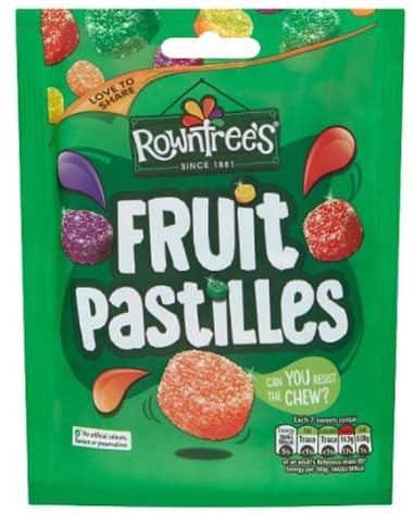 Rowntree's Fruit Pastilles Sweets Sharing Bag, Vegan Friendly, 10 x 143g