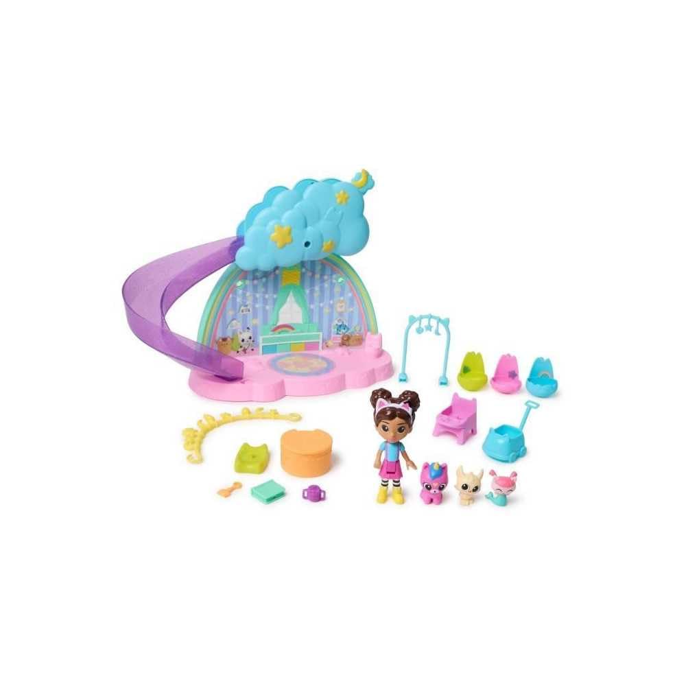 Gabby’s Dollhouse Kitty Care Ear Purrfect Playroom - 17-Piece Nursery Playset with Gabby Figure & Baby Kitties