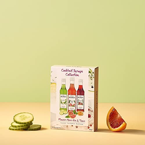 MONIN Cocktail Syrup Gift Set - Cucumber, Pink Grapefruit, Blood Orange (3 x 50ml) 3