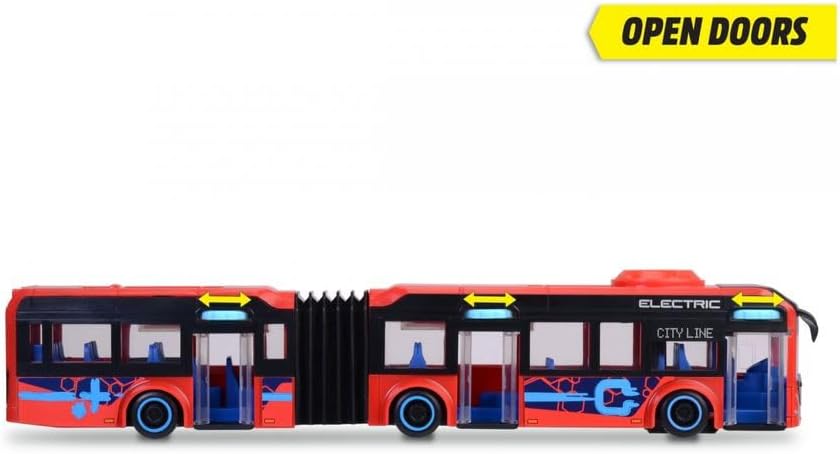Dickie Volvo 7900 E City Bus Toy Vehicle - 40cm Red Play Bus for Kids 3