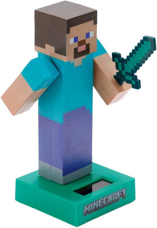 Puckator Minecraft Solar Pal Series - Steve Solar-Powered Dancing Figure (FF139)