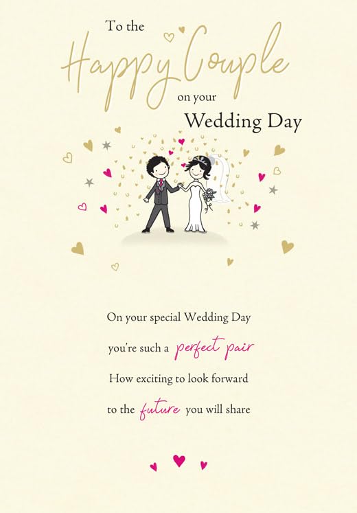 Piccadilly Greetings Wedding Card - To a Happy Couple | 9 x 6 Inches | Multicolor 1