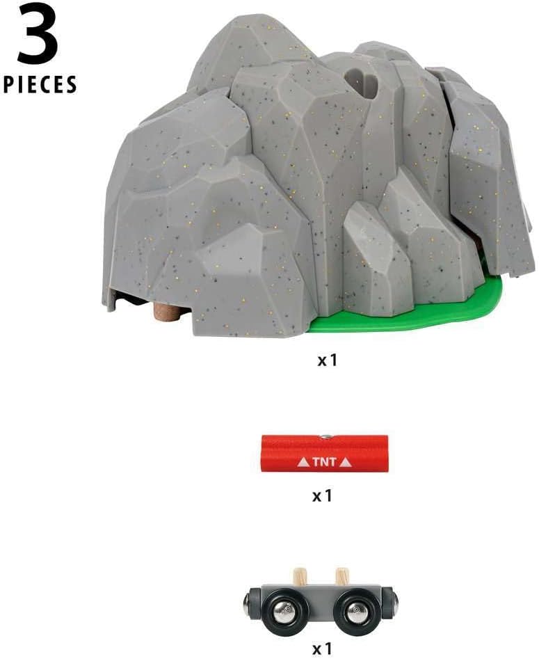 BRIO World Exploding Train Track Tunnel - Interactive Wooden Railway Playset for Kids 3+ 3