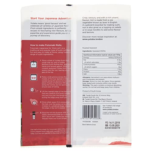 Yutaka - Sushi Nori Roasted Seaweed (Pack of 10, 50 Full Sheets) 5