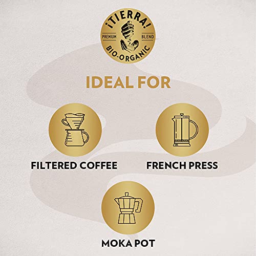 Lavazza Tierra For Planet Ground Coffee - 6 Packs of 180g, Organic Arabica, Fruity & Flowery Notes, Intensity 6/10