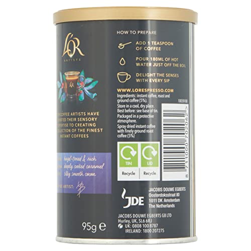 L'OR Artiste Vigoroso Instant Coffee 95g Intensity 8 (Pack of 6 Tins, 570g Total) 5