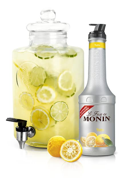 Monin Yuzu Fruit Mix Puree 1L - Vegan, Allergen-Free Citrus Syrup for Cocktails, Smoothies & Mocktails