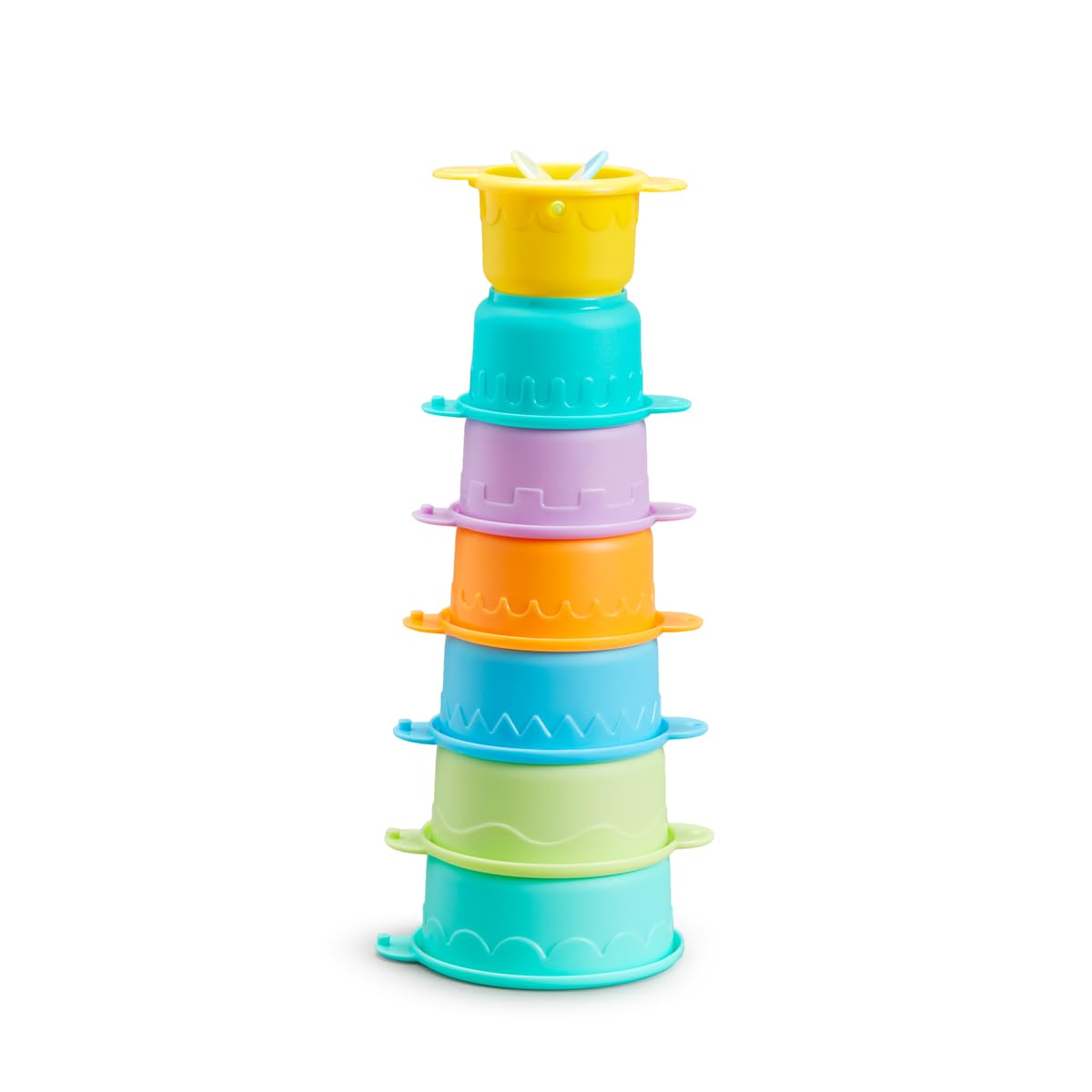 Munchkin Connect-A-Cup Bath Toy - 3-in-1 Stacking, Linking & Water Play for Babies & Toddlers