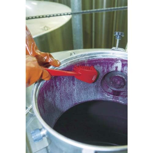 Vikan - 41863 Hand-Held Hand Brush with Stiff Angled Bristles, Polypropylene Handle, Polyester Bristles, 15.75 in, Blue