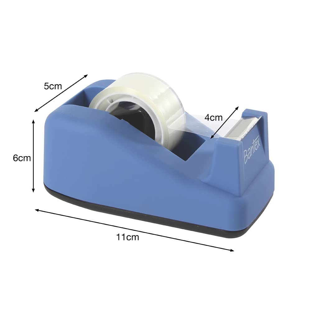Bantex Packaging Tape Dispenser - Weighted Base | Cobalt Blue | Includes 1 Roll