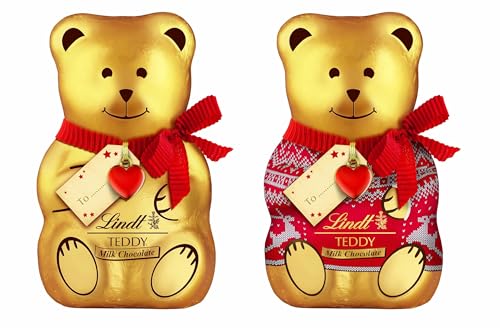 Lindt Teddy Milk Chocolate with Red Gift Tag – 100g – Christmas Gift Bundle of 3 8