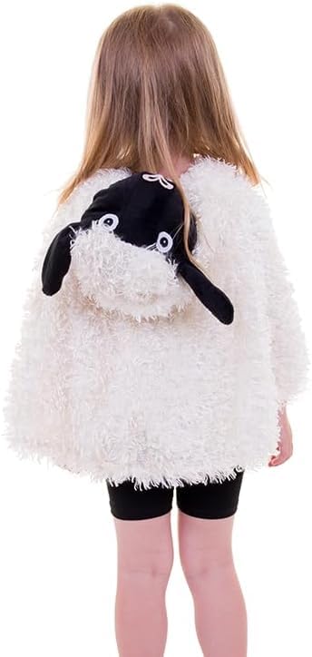 Sheep Cape Dress Up Costume - Soft Plush Hood with Velcro Fastening for Kids 3-7 Years 9