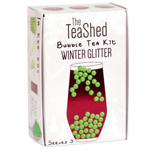 The TeaShed Winter Glitter Christmas Bubble Tea Kit Gift Box - Glitter Cranberry & Apple Boba 3
