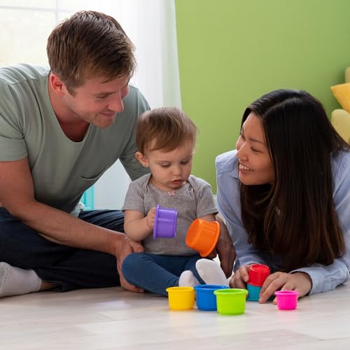 Lamaze Pile and Play Stacking Cups - 8-Piece Colorful Nesting Toy Set with Numbers for Counting 6