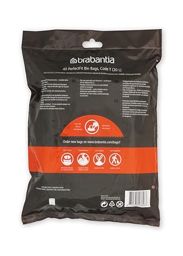 Brabantia PerfectFit Bin Liners Size Y/20 Litre - Thick Tear-Resistant Trash Bags with Tie-Tape 8