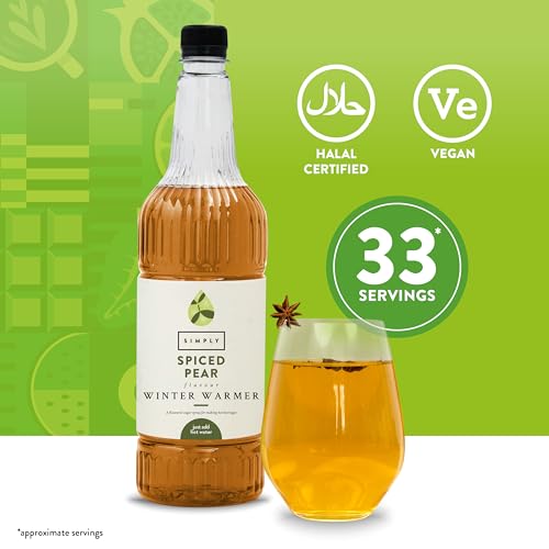 Simply - Spiced Pear Winter Warmer Syrup, Vegan & Nut Free Flavoured Beverage Syrup 6