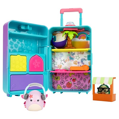 Squish-a-longs On-The-Go Luggage Playset - 2 Mini-Squish Figures, Ages 6+ 9