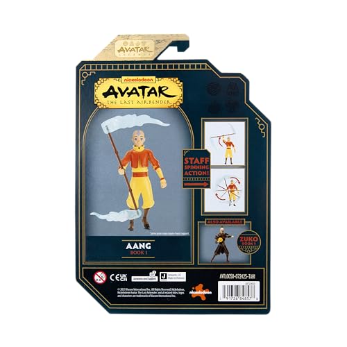 Jazwares Avatar: The Last Airbender Aang (Book One) 4.5-Inch Action Figure | 14 Points of Articulation 4