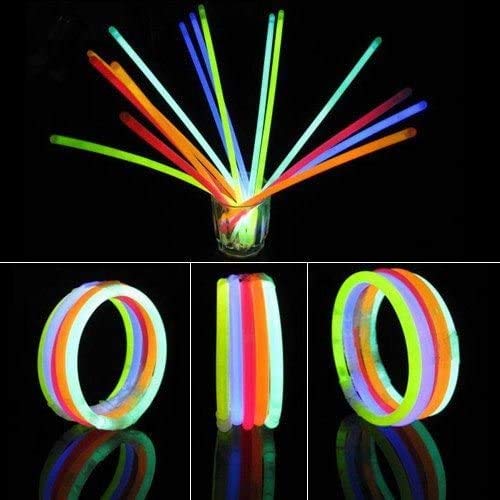 SHATCHI 200Pcs Glow Sticks with Connectors 8" Neon Party Kit for Bracelets, Necklaces, Rings – Halloween, Rave, Birthday, Camping