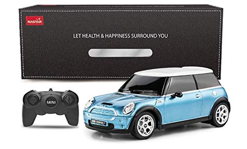 RASTAR Mini Cooper S Blue 1:24 RC Toy Car - Remote Control Vehicle for Kids & Adults