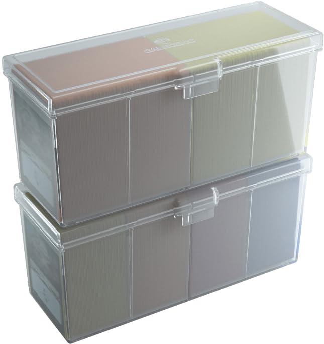 Gamegenic Fourtress 320-Card Deck Holder - Rigid Stackable Box with Lock, Clear 5
