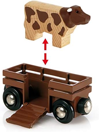 BRIO World Farm Train Set - Wooden Railway Playset with Magnetic Trains & Accessories