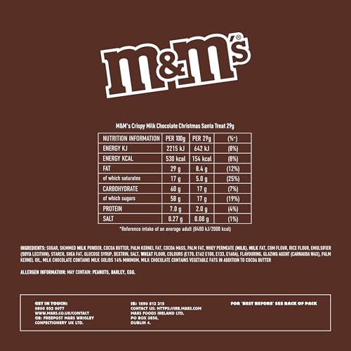 M&M's Minis Chocolate Santa Bulk Box - Milk Chocolate Crispy Santa Shapes with Mini M&Ms 7