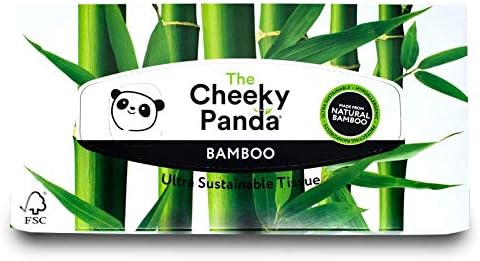 The Cheeky Panda – Bamboo Facial Tissues 3-Ply Flat Box (80 Tissues) Hypoallergenic, Plastic-Free, Eco-Friendly