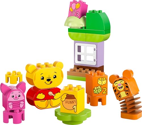 LEGO DUPLO Disney Winnie the Pooh’s Birthday Party Building Toy - 22-Piece Set for Toddlers 18 Months+ 12