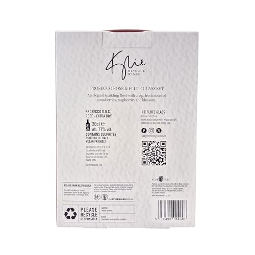 Kylie Minogue Miniature D.O.C. Rosé Prosecco Gift Set with Heart Flute Glass (20cl) 6