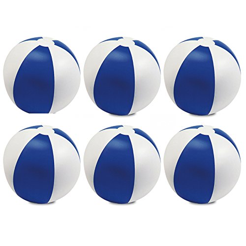 eBuyGB Pack of 6 Inflatable Colour Beach Balls - Medium Size 22cm/9 Inch Pool Game Toy