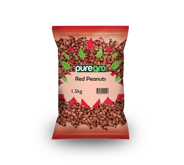 Puregro Red Peanuts 1.5kg - Red Skin Peanuts | Raw, High in Fiber & Protein