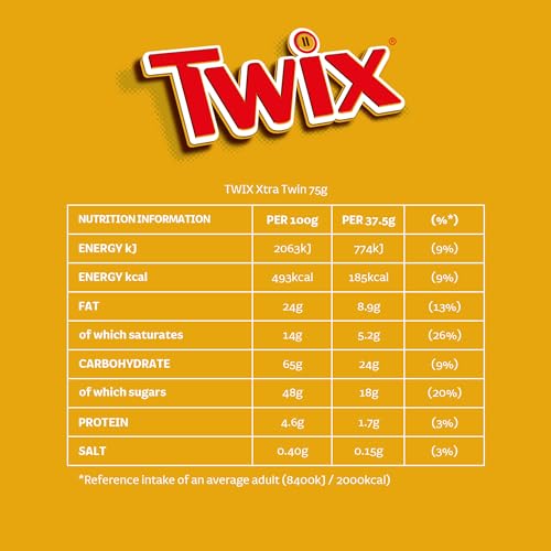Twix - Xtra Salted Caramel Chocolate Biscuit Twin Bar, 75g 7