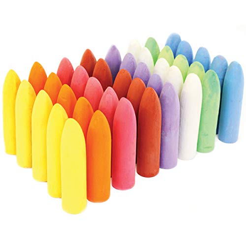 Bright Ideas PK40 5.5cm Chunky Chalk Sticks - Assorted Colours for Outdoor Playground Fun 3