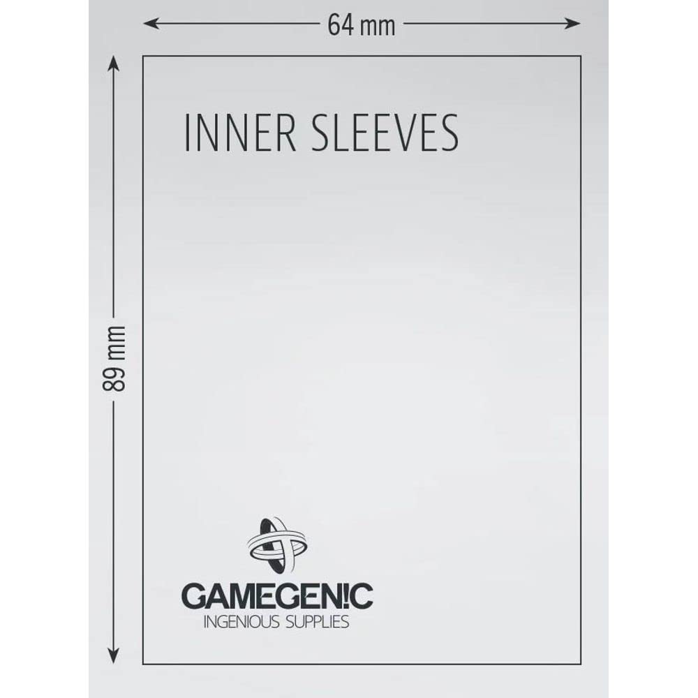 Gamegenic Inner Sleeves - 100 Pack Clear PVC Sleeves for Trading Cards GG1013