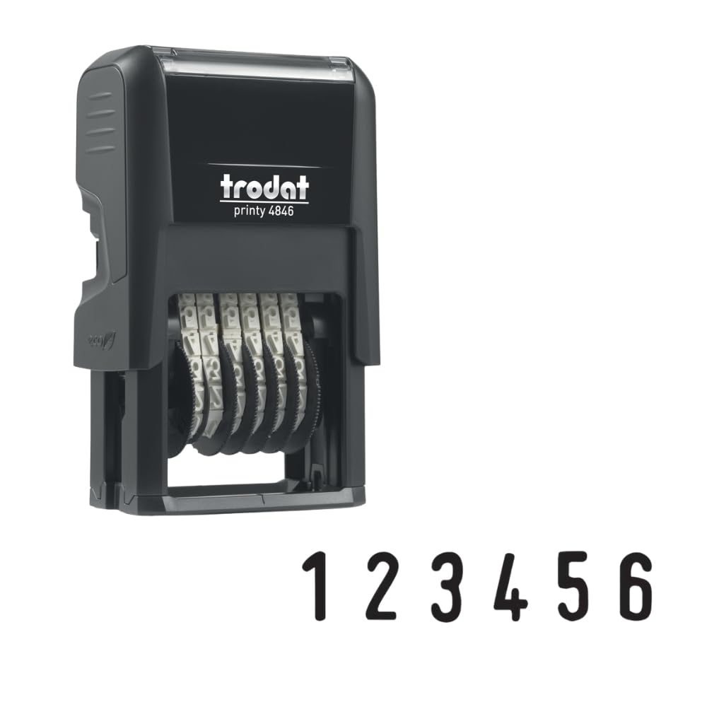 Trodat Printy 4846 Number Stamp - 6 Bands, Black Ink, Impression Size 27mm x 4mm 2