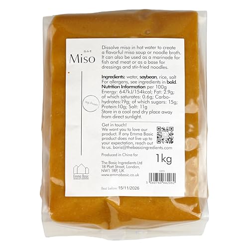 Emma Basic Miso Paste 1kg - Gluten Free, Fermented White Miso for Marinades, Salad Dressings & Stir Fry 4