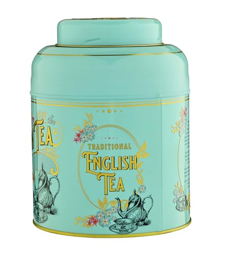 New English Teas Vintage Victorian Mint-Green Tea Caddy with 80 English Breakfast Teabags 8